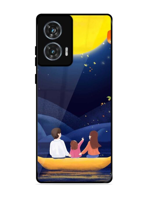 Happy Family And Beautiful View Glossy Metal Phone Cover for Motorola Moto G85 (5G) Zapvi