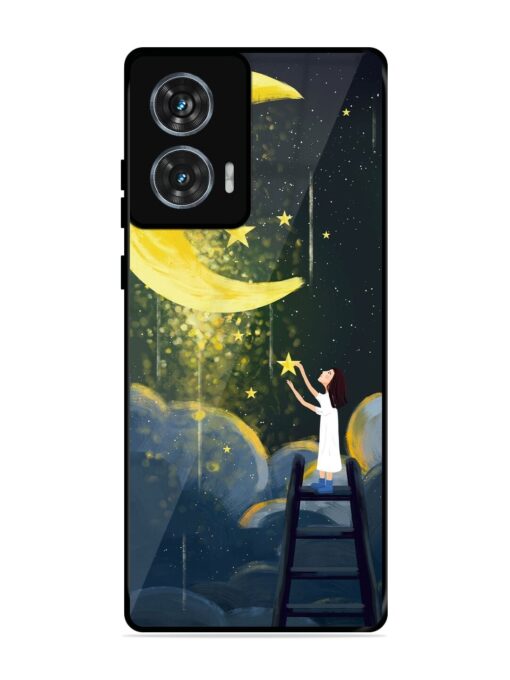 Moonlight Healing Night Illustration Glossy Metal TPU Phone Cover for Motorola Moto G85 (5G) Zapvi