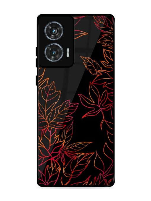 Red Floral Pattern Glossy Metal Phone Cover for Motorola Moto G85 (5G) Zapvi