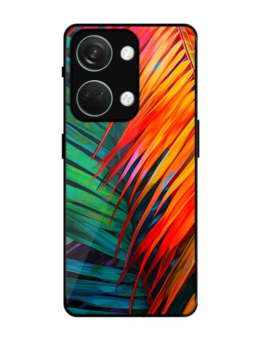 Painted Tropical Leaves Glossy Metal Phone Cover for Oneplus Nord 3 (5G) Zapvi