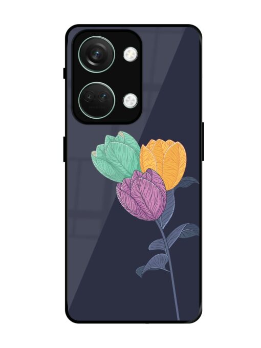 Flower Vector Glossy Metal Phone Cover for Oneplus Nord 3 (5G)