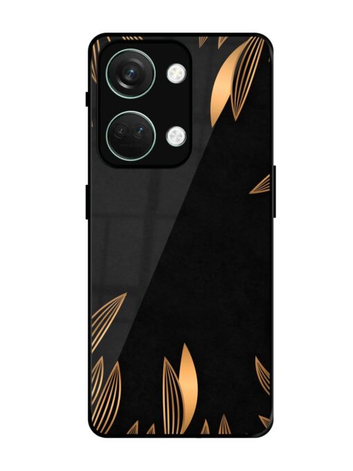 Golden Leaf Pattern Glossy Metal Phone Cover for Oneplus Nord 3 (5G) Zapvi