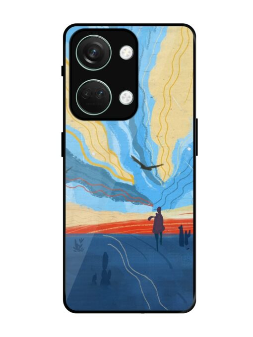 Minimal Abstract Landscape Glossy Metal Phone Cover for Oneplus Nord 3 (5G)