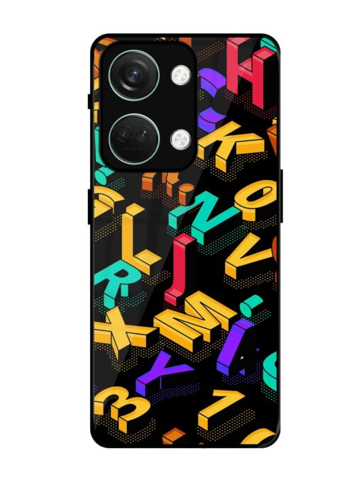 Seamless Pattern With Letters Glossy Metal Phone Cover for Oneplus Nord 3 (5G) Zapvi