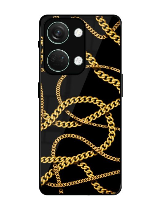 Decorative Golde Chain Glossy Metal Phone Cover for Oneplus Nord 3 (5G) Zapvi