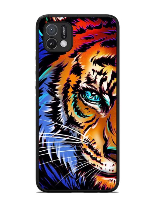 Colorful Lion Art Glossy Metal Phone Cover for Oppo A16K