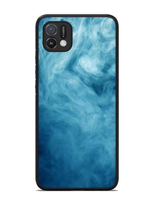 Blue Smoke Art Glossy Metal Phone Cover for Oppo A16K