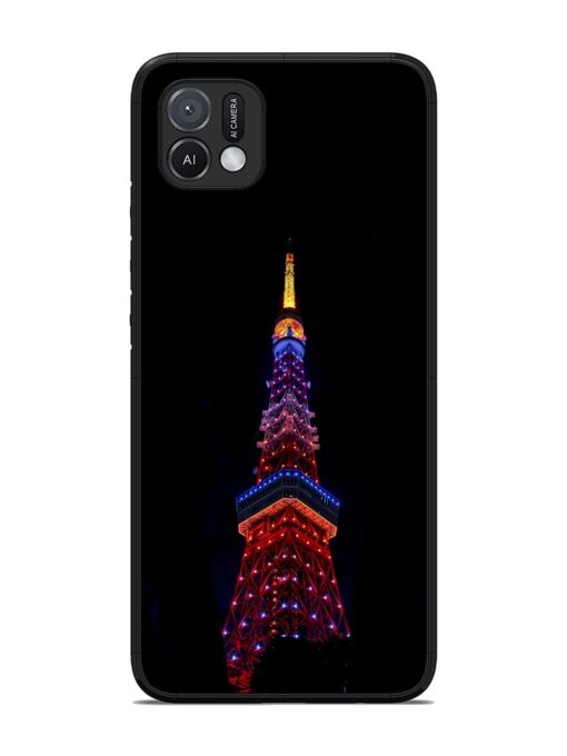 Eiffel Tower Night View Glossy Metal Phone Cover for Oppo A16K Zapvi