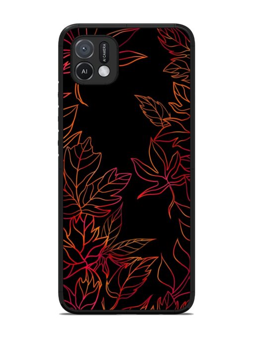 Red Floral Pattern Glossy Metal Phone Cover for Oppo A16K Zapvi