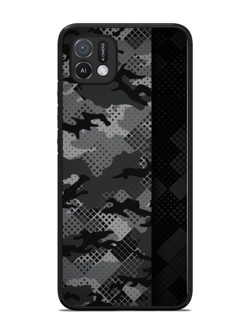 Dark Camouflage Glossy Metal Phone Cover for Oppo A16K