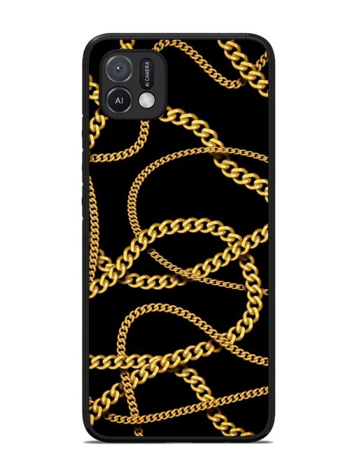 Decorative Golde Chain Glossy Metal Phone Cover for Oppo A16K