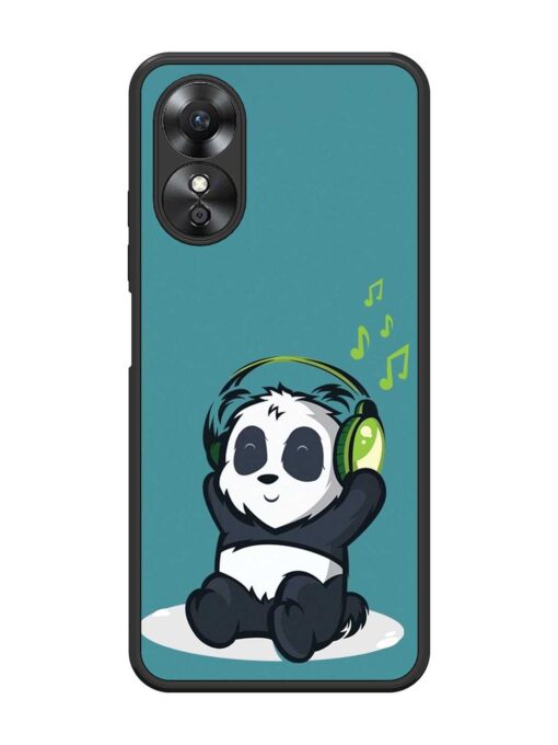 Music Panda Glossy Metal Phone Cover for Oppo A17 Zapvi