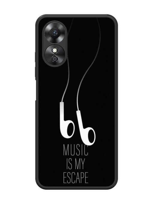 Music Is My Escape Glossy Metal Phone Cover for Oppo A17 Zapvi