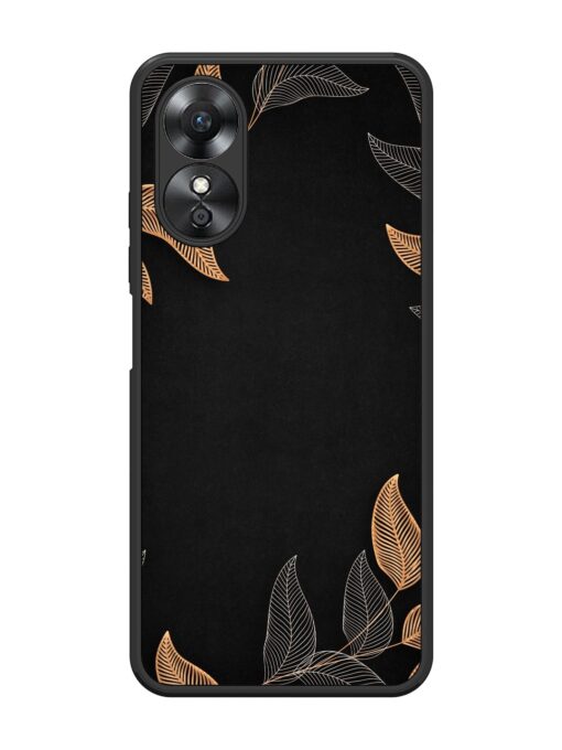 Foliage Art Glossy Metal Phone Cover for Oppo A17 Zapvi