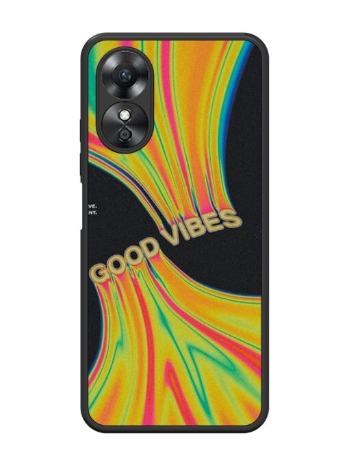 Good Vibes Glossy Metal Phone Cover for Oppo A17 Zapvi