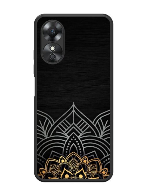 Decorative Golden Pattern Glossy Metal Phone Cover for Oppo A17 Zapvi