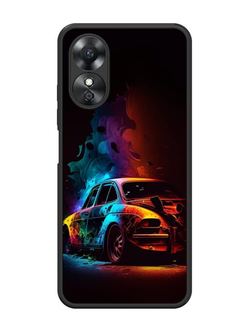 High Classic Car Art Glossy Metal Phone Cover for Oppo A17 Zapvi