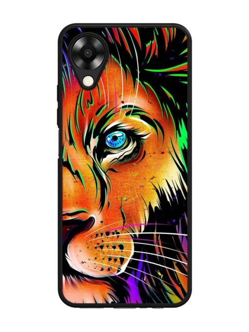 Colorful Lion Design Glossy Metal TPU Phone Cover for Oppo A17K