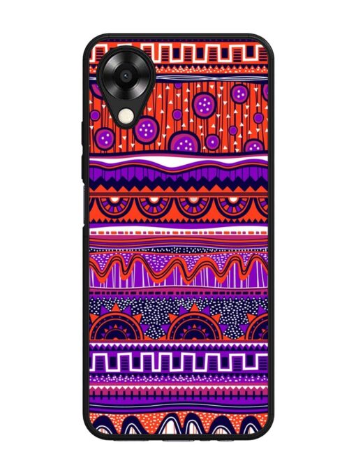 Ethnic Seamless Pattern Glossy Metal TPU Phone Cover for Oppo A17K