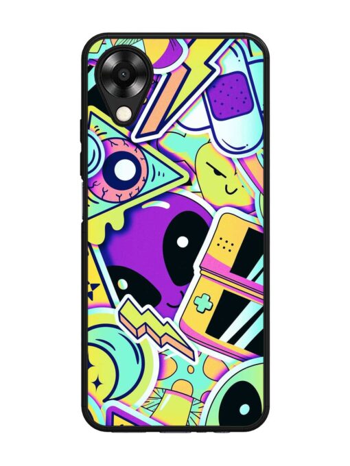 Scratch Art Glossy Metal Phone Cover for Oppo A17K