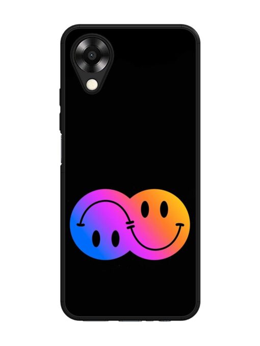 Gradient Smile Art Glossy Metal TPU Phone Cover for Oppo A17K