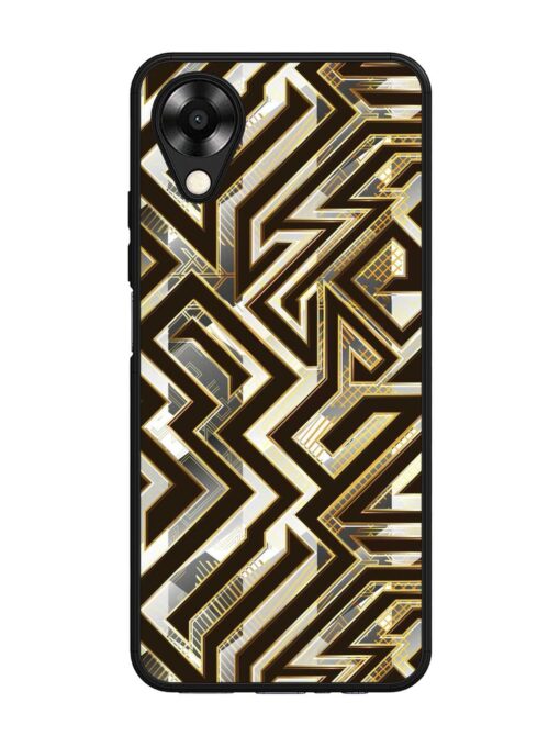 Technology Geometric Seamless Glossy Metal Phone Cover for Oppo A17K