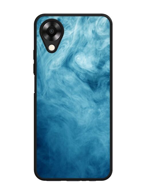 Blue Smoke Art Glossy Metal Phone Cover for Oppo A17K