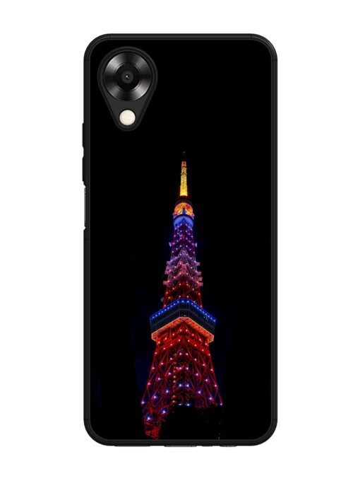 Eiffel Tower Night View Glossy Metal Phone Cover for Oppo A17K