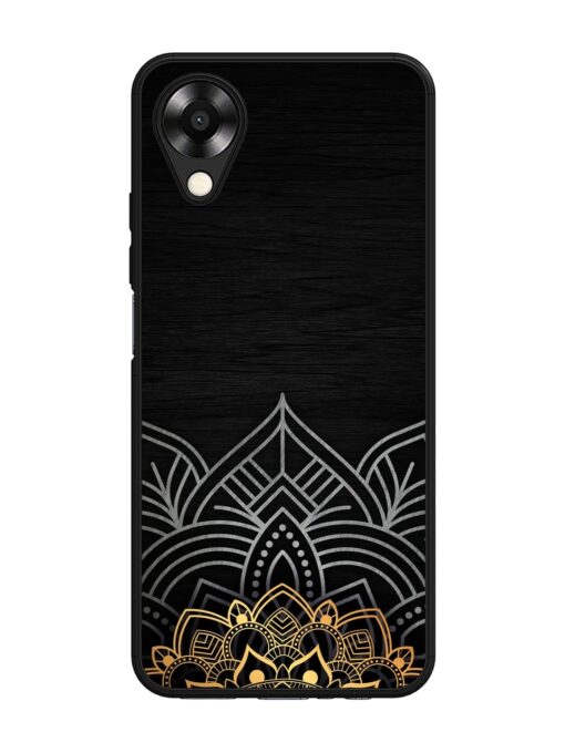 Decorative Golden Pattern Glossy Metal Phone Cover for Oppo A17K