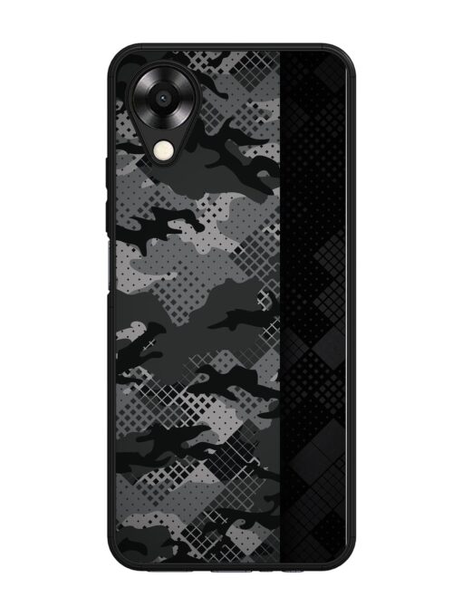 Dark Camouflage Glossy Metal Phone Cover for Oppo A17K