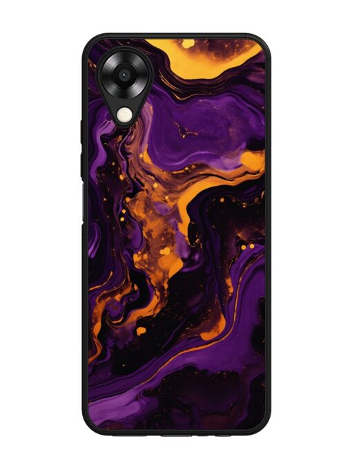 Painting Of A Purple Glossy Metal Phone Cover for Oppo A17K