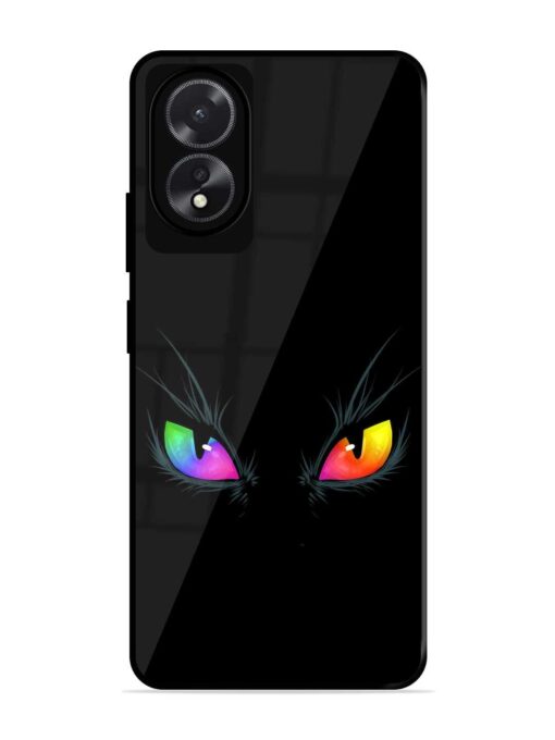 Cat Eyes Glossy Metal Phone Cover for Oppo A18 Zapvi