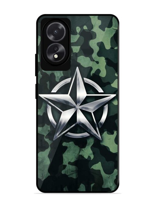 Indian Army Star Design Glossy Metal Phone Cover for Oppo A18 Zapvi