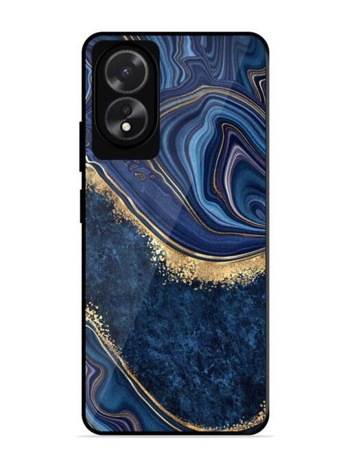 Abstract Background Blue Glossy Metal TPU Phone Cover for Oppo A18 Zapvi