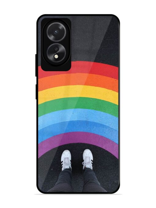 Legs Rainbow Glossy Metal TPU Phone Cover for Oppo A18