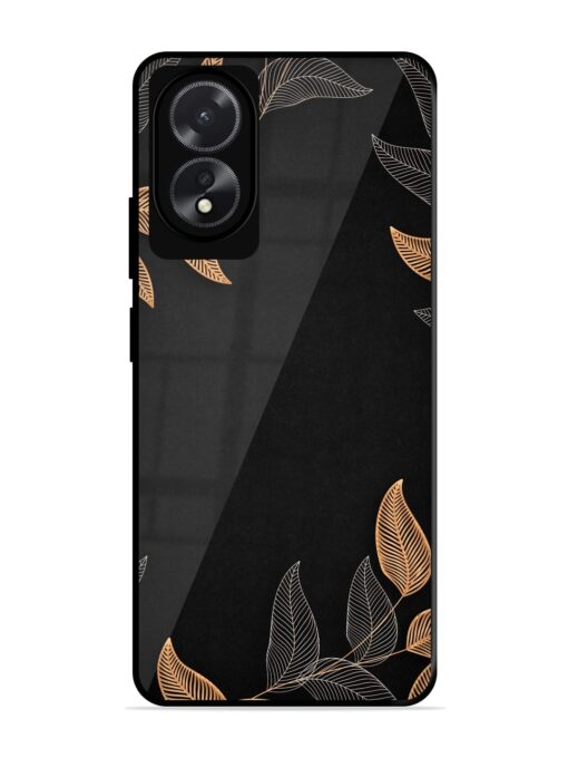 Foliage Art Glossy Metal Phone Cover for Oppo A18