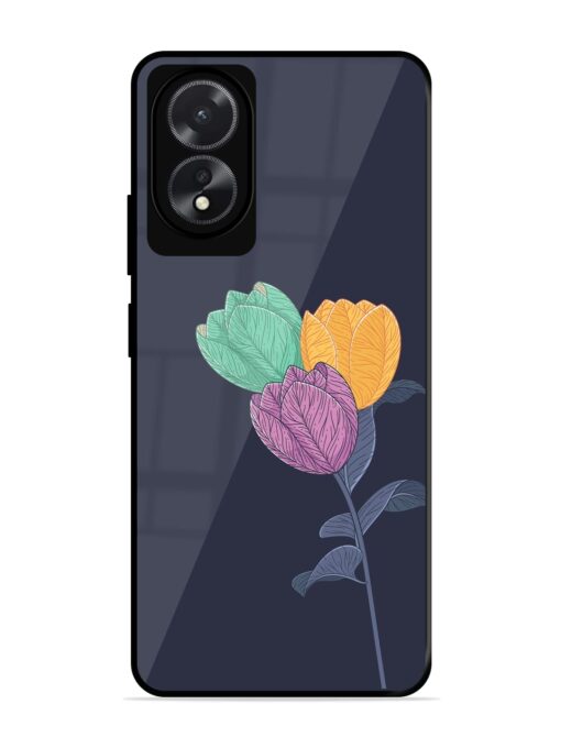 Flower Vector Glossy Metal Phone Cover for Oppo A18