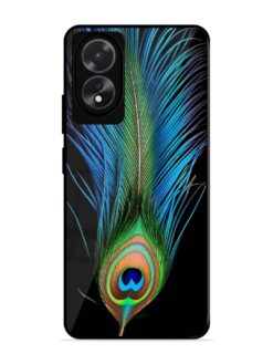 Peacock Feather Glossy Metal TPU Phone Cover for Oppo A18