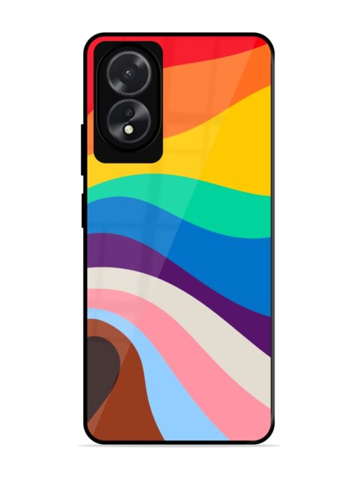 Minimal Pride Art Glossy Metal Phone Cover for Oppo A18