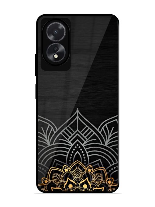 Decorative Golden Pattern Glossy Metal Phone Cover for Oppo A18