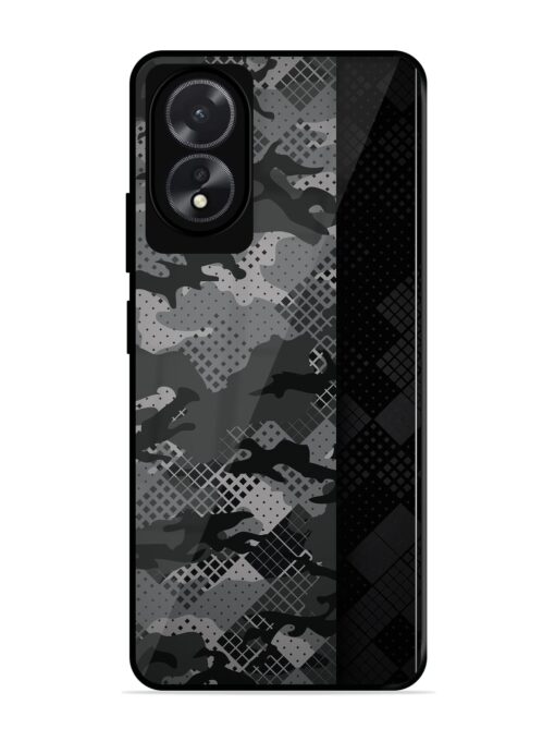 Dark Camouflage Glossy Metal Phone Cover for Oppo A18 Zapvi