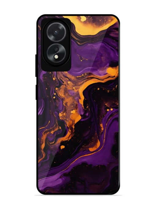 Painting Of A Purple Glossy Metal Phone Cover for Oppo A18 Zapvi