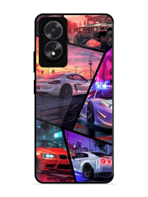 Ride In Pixels Glossy Metal Phone Cover for Oppo A18 Zapvi