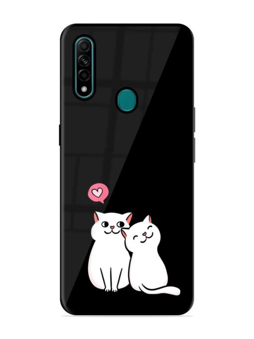 Cat Love Glossy Metal Phone Cover for Oppo A31 Zapvi