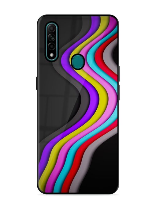 Liquid Blue Abstract Glossy Metal Phone Cover for Oppo A31