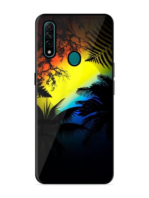 Colorful Sunset With Palm Trees Glossy Metal Phone Cover for Oppo A31 Zapvi