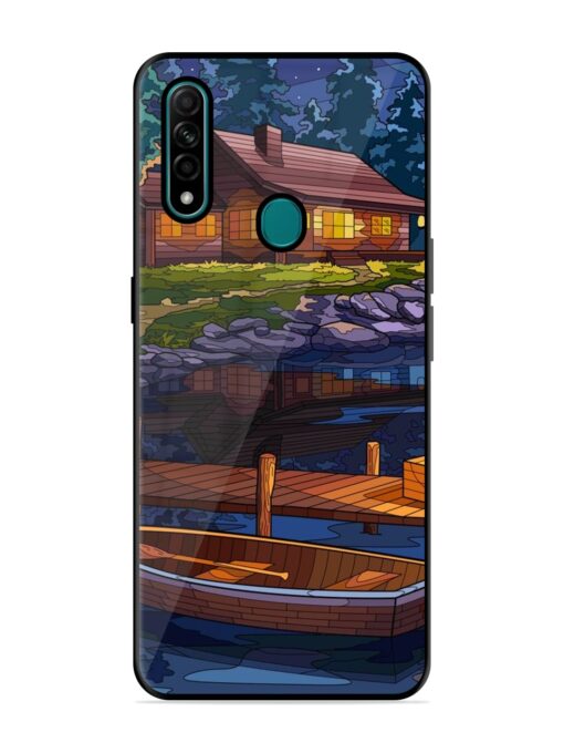 Village Night Scene Glossy Metal Phone Cover for Oppo A31 Zapvi