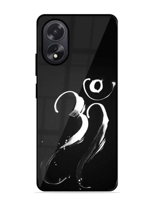 Om Logo Glossy Metal Phone Cover for Oppo A38 Zapvi