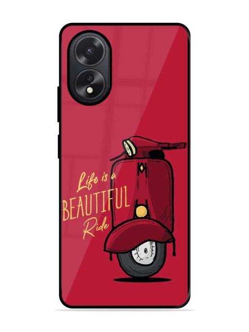 Life Is Beautiful Rides Glossy Metal Phone Cover for Oppo A38 Zapvi