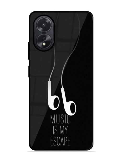 Music Is My Escape Glossy Metal Phone Cover for Oppo A38